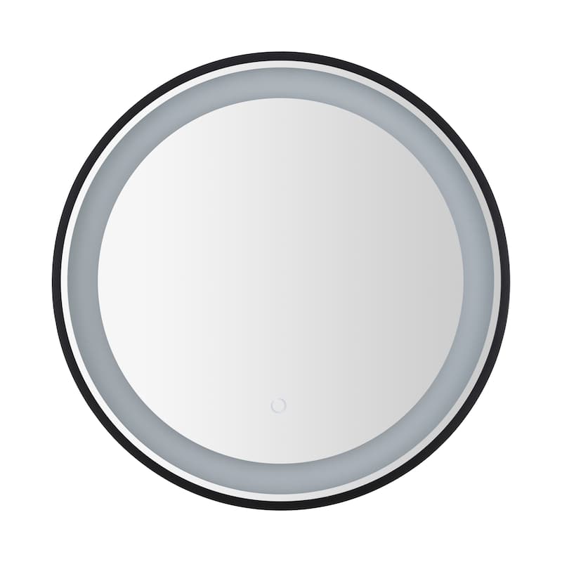 SAFAVIEH Danyel 24" Led Vanity Mirror - Black / Silver - 24Wx1Dx24H