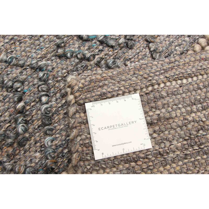 ECARPETGALLERY Braid weave Sienna Brown Wool Rug - 6'0 x 8'8