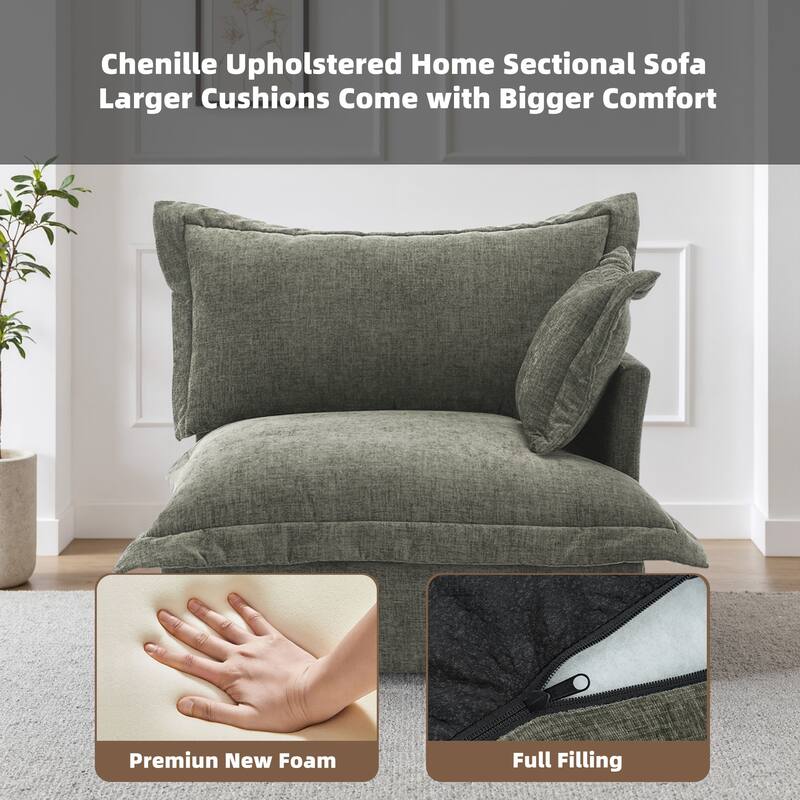 Upholstered Chenille Arm Club Chair Cloud corner cahir