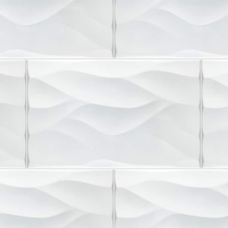 Merola Tile More Natur Matte White 9-7/8" x 15-3/4" Ceramic Wall Tile