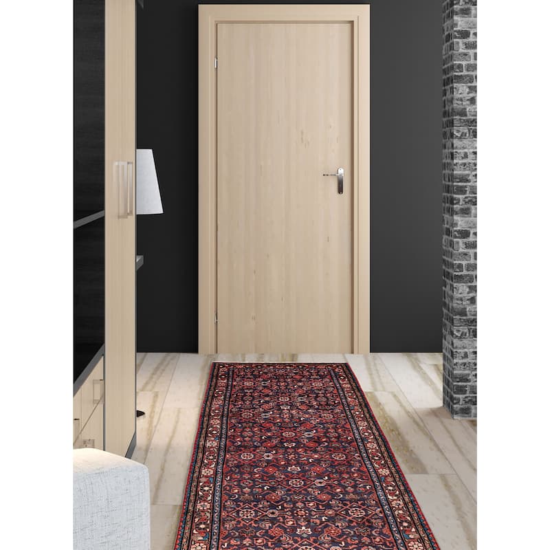 ECARPETGALLERY Hand-knotted Andelz Dark Navy Wool Rug - 3'5 x 10'2