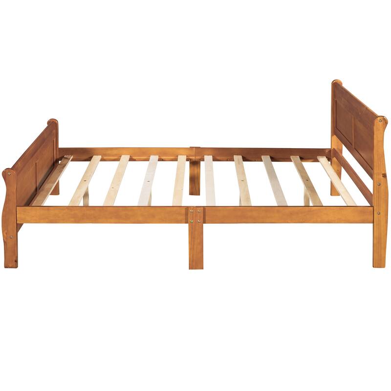 Wood Platform Bed with Headboard