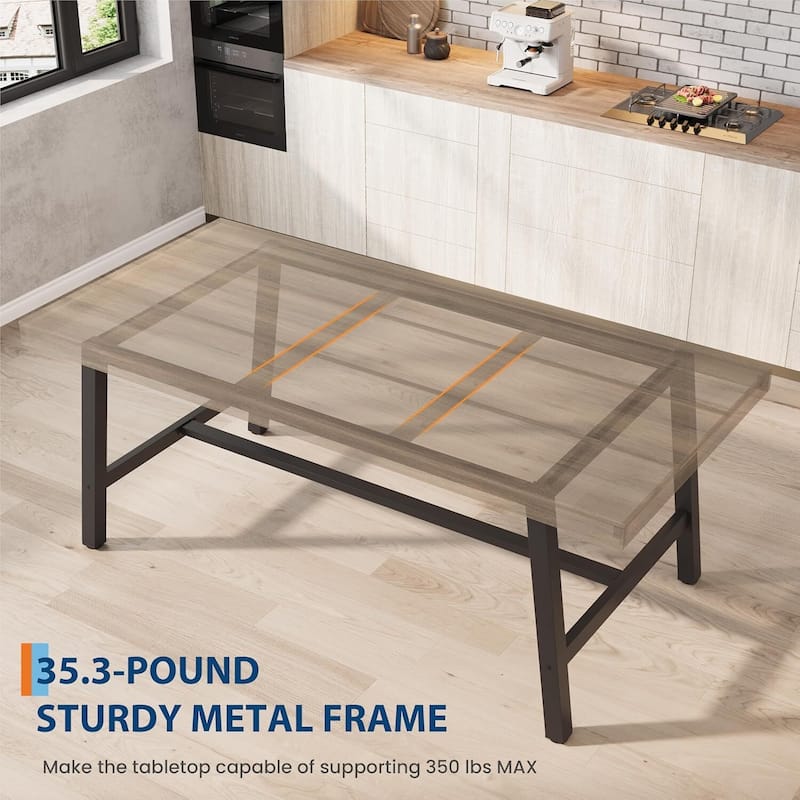 71" Industrial Dining Table for Kitchen, Dining Room or Office (Only Table)