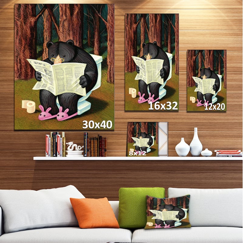Bear in the Woods - Animal Digital Art Canvas Print