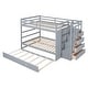 preview thumbnail 22 of 98, Solid Pine Bunk Bed with Trundle and Storage Staircase