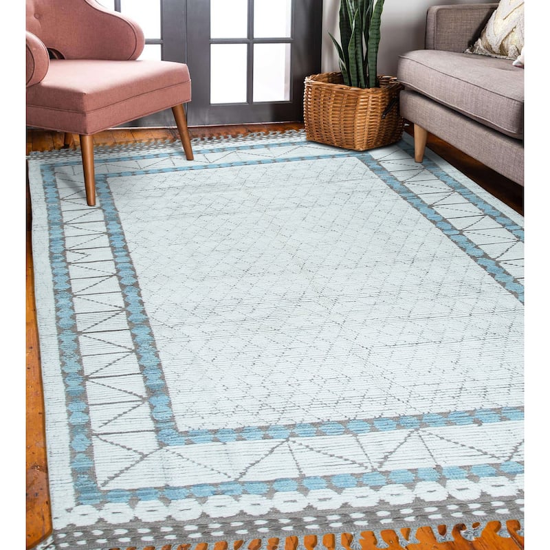 Home Decor Ivory Hand-Knotted Wool Contemporary Marrakech Handspun Area Rug. Elegant and Timeless Rug for Living Room, Bedroom