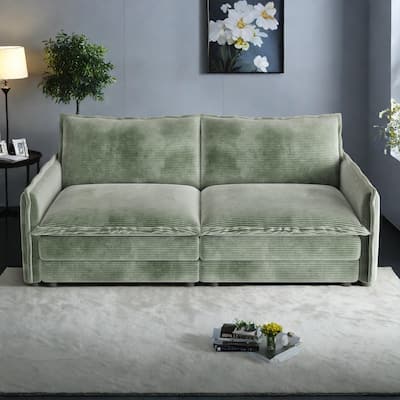 75" Corduroy 2-Seater Sofa Deep Seat with Sofa with 2 Pillow for Living Room