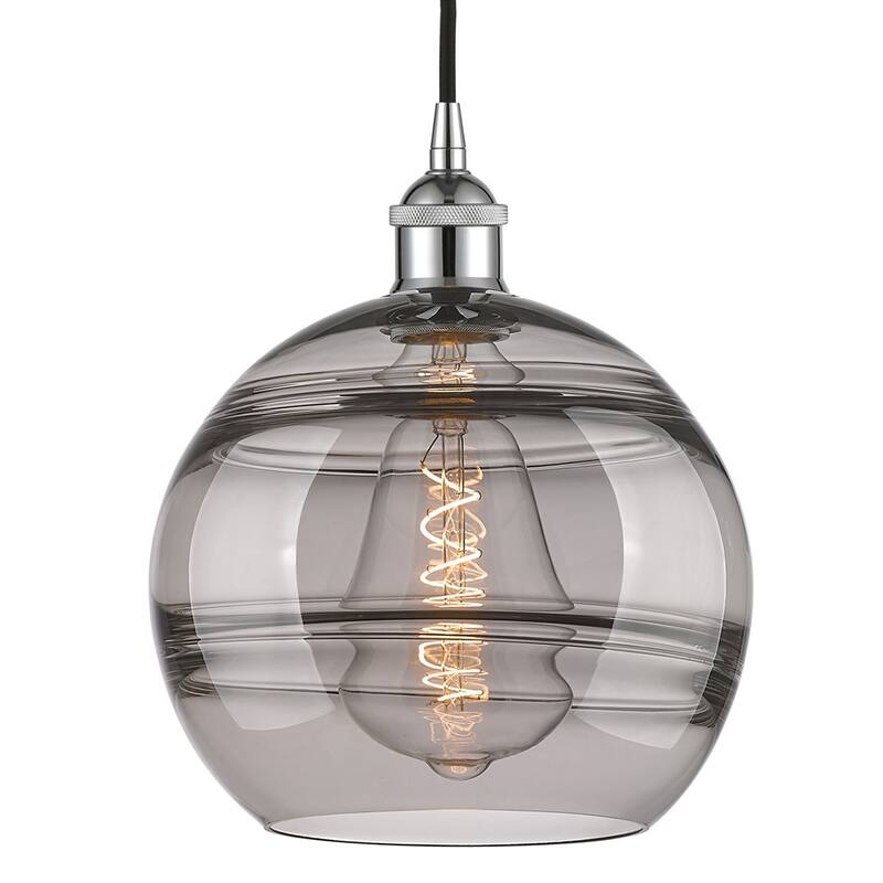Innovations Lighting 616-1P 12 10 Rochester Pendant Rochester 10" Wide - Polished Chrome / Light Smoke