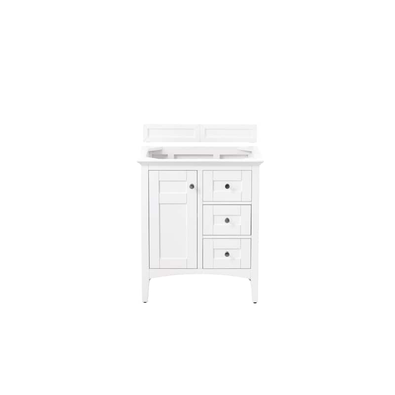 James Martin Vanities Palisades 30" Single Vanity, Bright White - Bright White Cabinet Base Only - No Top