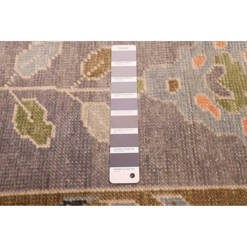 ECARPETGALLERY Hand-knotted Modern Oushak Grey Wool Rug - 8'0 x 9'8