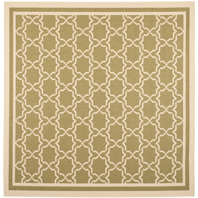 SAFAVIEH Courtyard Thomasina Indoor/ Outdoor Waterproof Patio Backyard Rug - 2' x 3'7" - Green/Beige