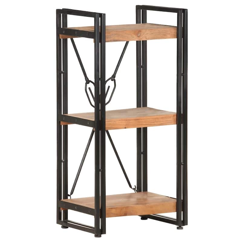 vidaXL 3-Tier Bookcase 15.7"x11.8"x31.5" Solid Acacia Wood