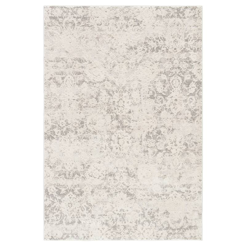 Cheyenne Abstract Grey and White Viscose Blend Area Rug - 8' x 10' - Grey/White - Rectangle
