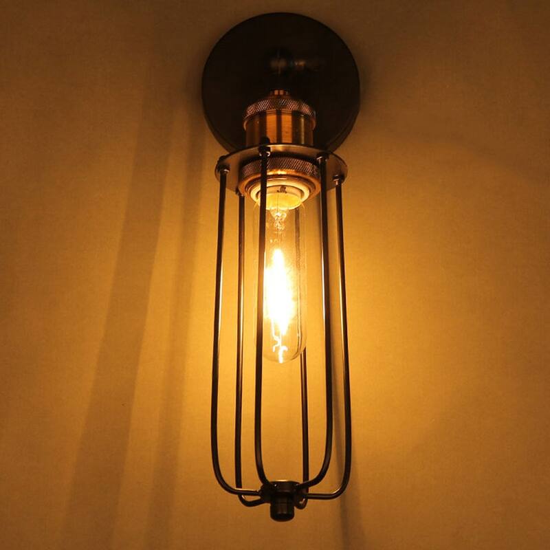 Oaks Aura Industrial style Wall Light Matte Black Lantern Wall Sconce