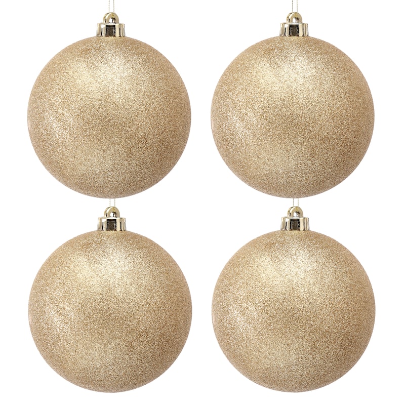 140mm Shatterproof Plastic Glitter Ball Set of 2