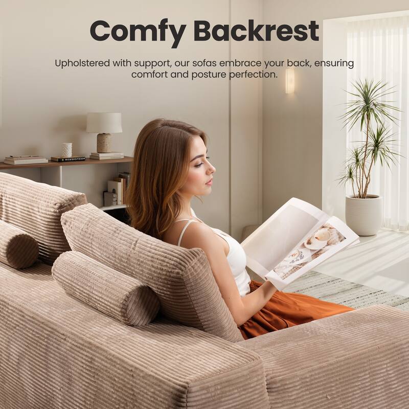 ​​OVIOS Lazy Chaise Lounge Sofa with Ottoman​