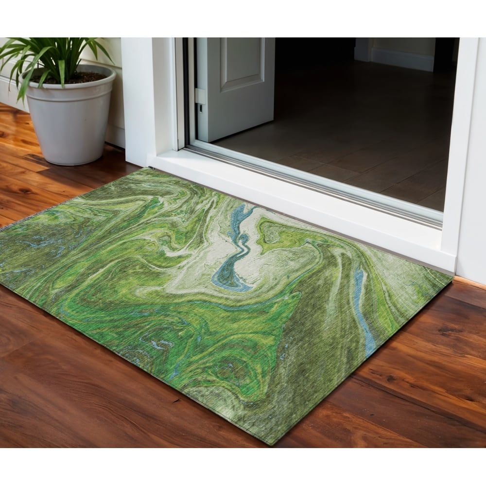 HomeRoots Abstract Transitional Rectangle Outdoor Rug