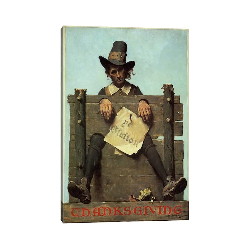 iCanvas "Thanksgiving-Ye Glutton" by Norman Rockwell Canvas Print