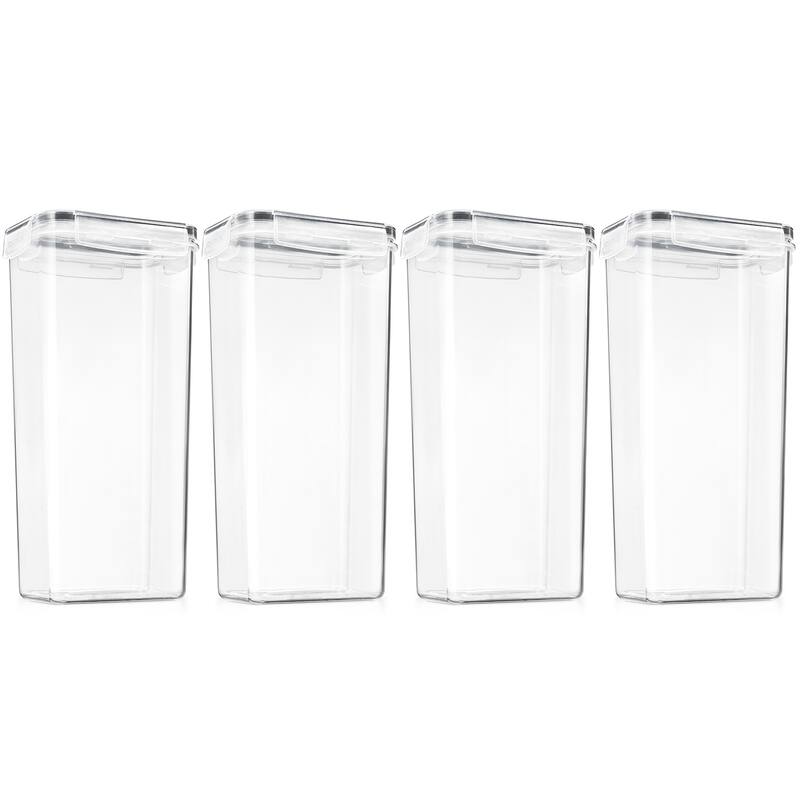 Sorbus Airtight Cereal Dispenser Easy Pour Canister Set with Lids Kitchen Pantry Stackable Storage Food Organizer - 4 Pack