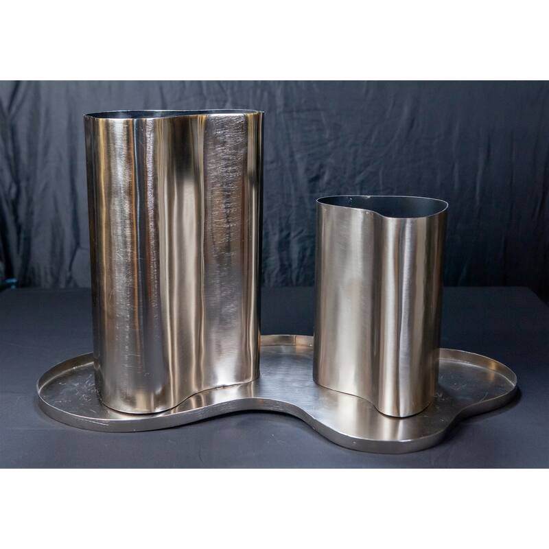 Set of 2 Wine Coolers w/ Tray- A