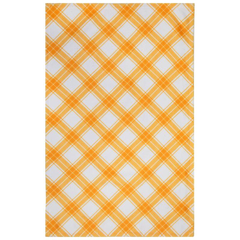 Hello Pumpkin Season and Plaid Fall Harvest Kitchen Tea Towels - 26" - Set of 2