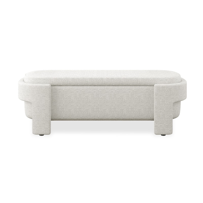 Linen Fabric Upholstered Bench with Large Storage Space for the Living Room, Entryway and Bedroom