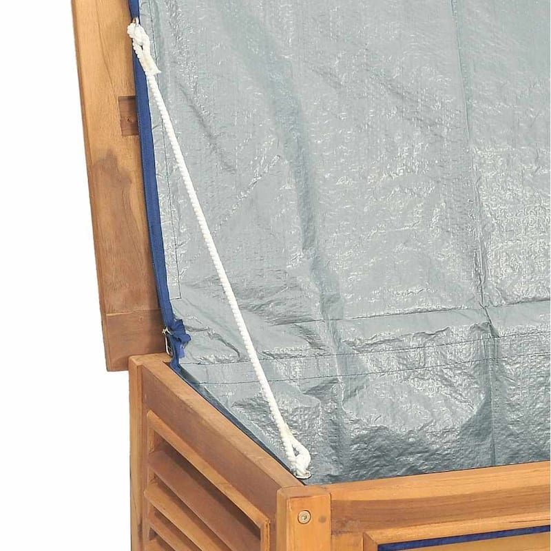 vidaXL Patio Storage Box Outdoor Cushion Storage with Bag Solid Wood Teak