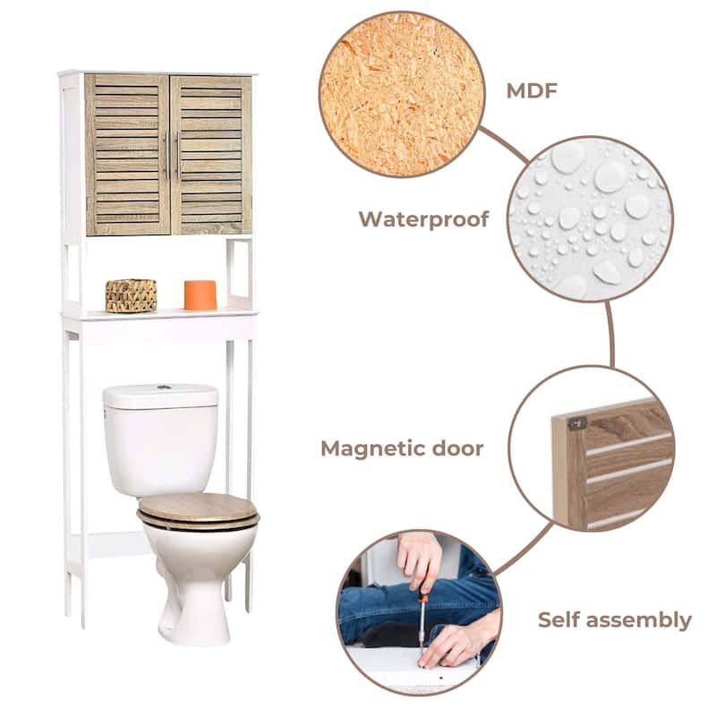 Stockholm Over The Toilet Storage Cabinet Space Saver - 24.80"L x 9"W x 70.50"H