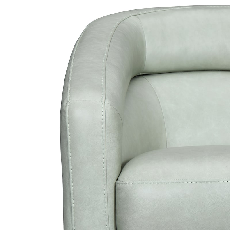 Desi Leather Swivel Barrel Arm Chair for Living Room