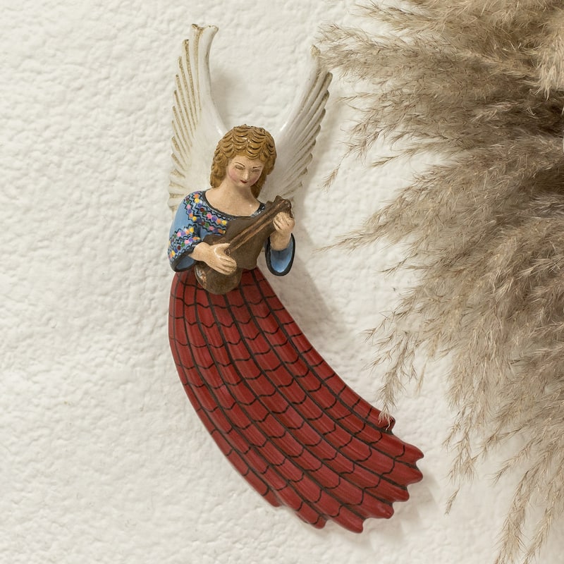 Novica Handmade Coban Ceramic Angel Wall Art