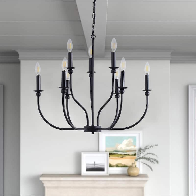 Modern Candle Style 9-Light Chandelier Fixture For Living Room Dining Room