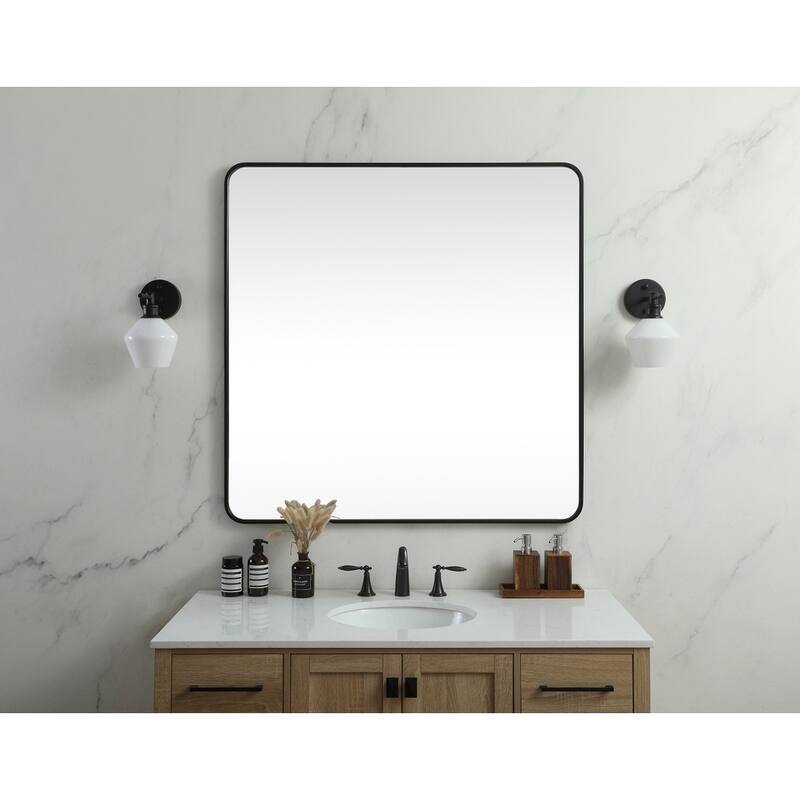 Indigo Home Soft corner metal square mirror 42x42 inch