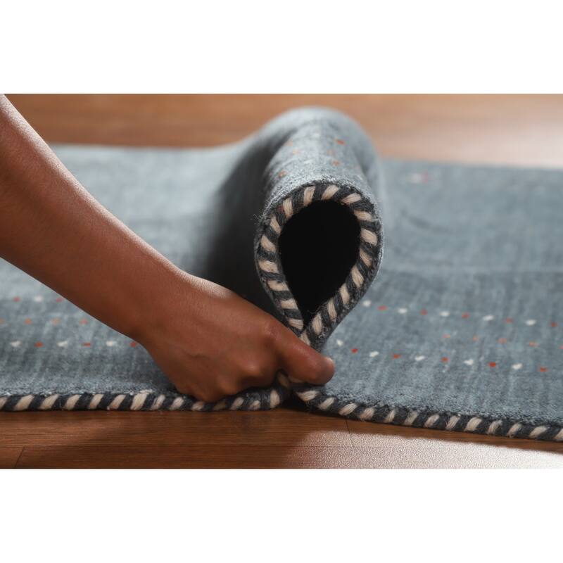 Hand Knotted Oriental 100% Wool Carpet Tribal Animal Pictorial Greys & Charcoal Gabbeh Area Rug - 5' 9'' X 4' 0''