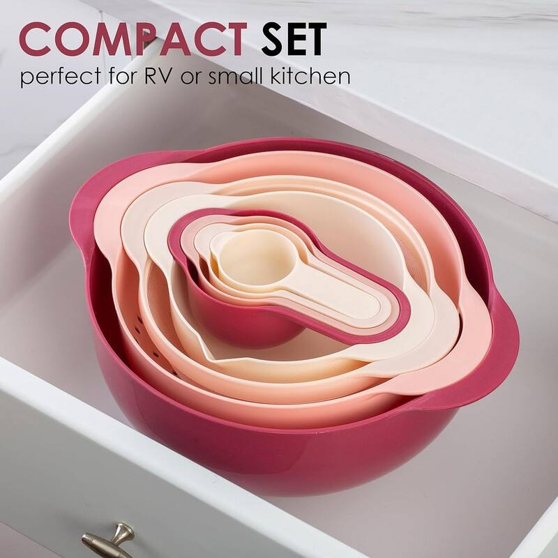 COOK WITH COLOR Nesting Bowls with Measuring Cups Colander and Sifter Set