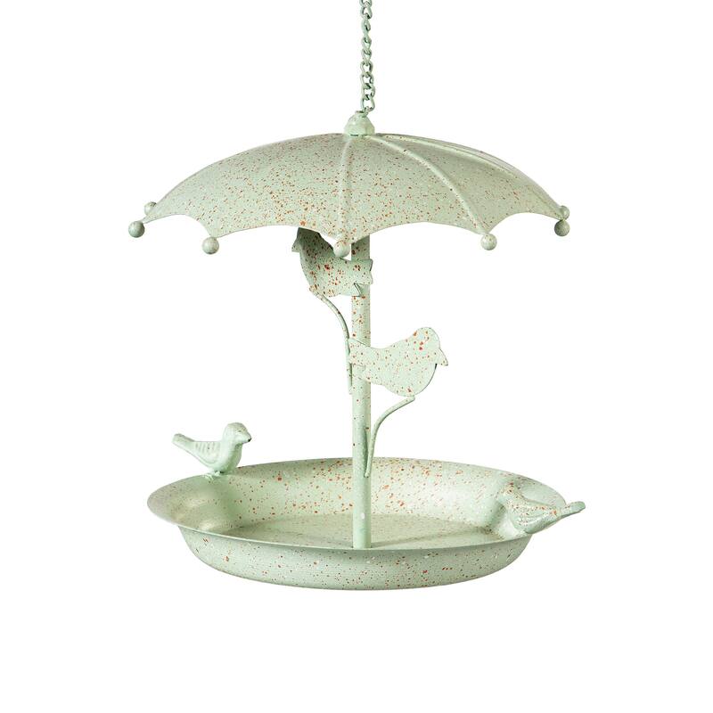 32" Metal Hanging Umbrella Bird Feeder