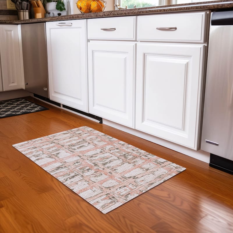 Machine Washable Indoor/ Outdoor Chantille Abstract Contemporary Rug
