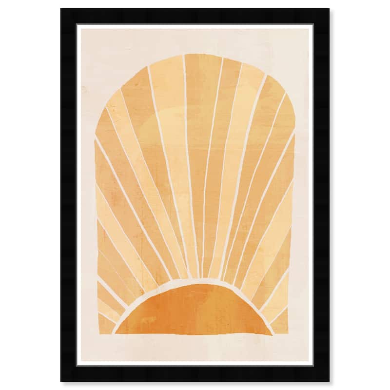 Wynwood Studio Prints Astronomy and Space Vibrant Sunrise Yellow and Mid-Century Modern Wall Art Canvas Print