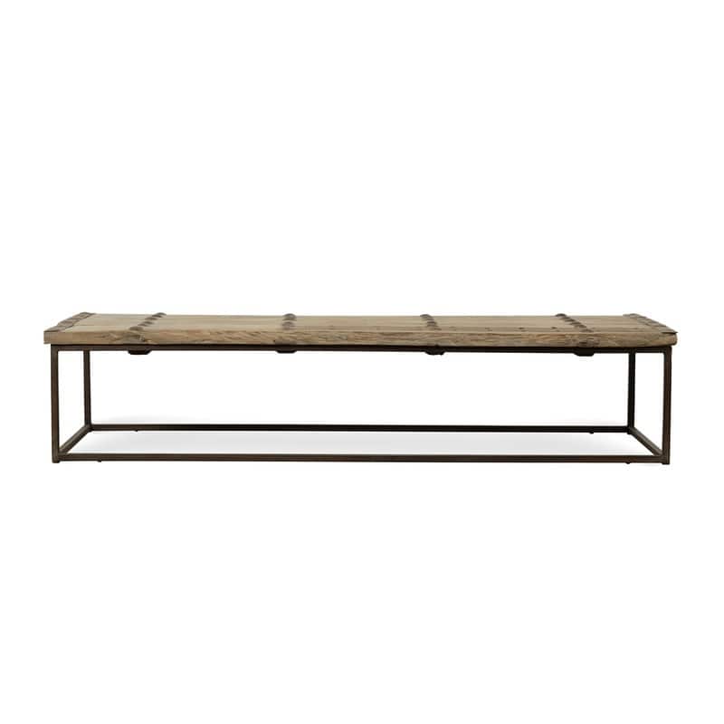 Vintage Iron-Studded Reclaimed Door Coffee Table Approx. 68-70 Inches Wide 24-26 Inches Deep