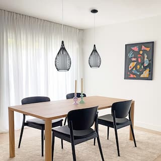 Eglo Razoni 1-light Black Mini Pendant with Opal Glass