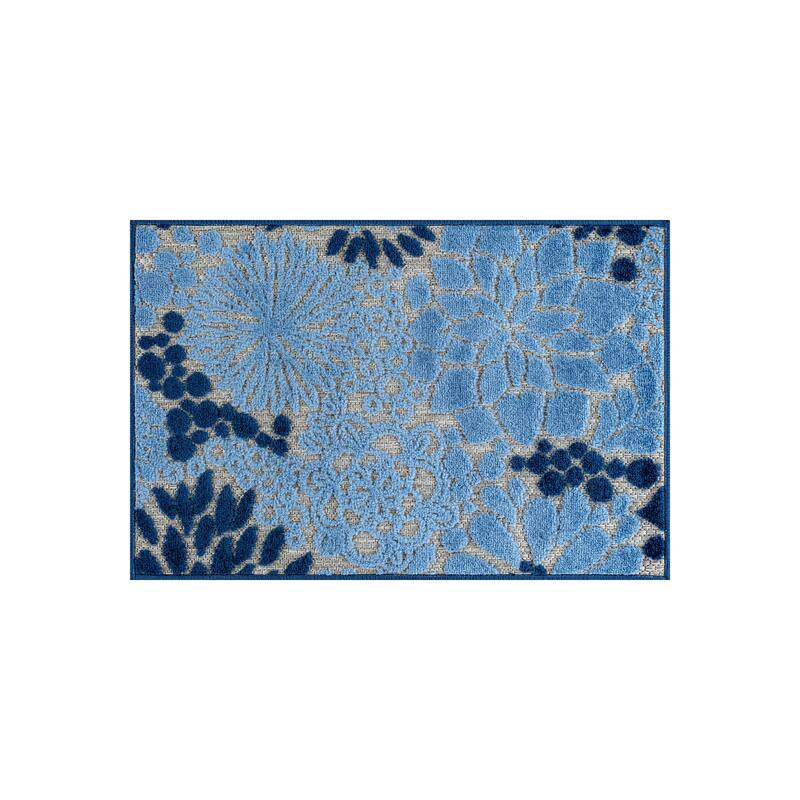 World Rug Gallery Indoor/Outdoor High-Low Textured Area Rug, Floral, Easy-Clean Patio Rug