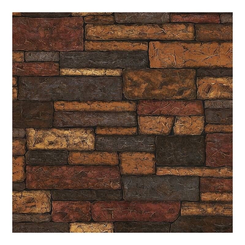 Chesapeake Clayton Charcoal Stone Texture Wallpaper - 21 x 396 x 0.025
