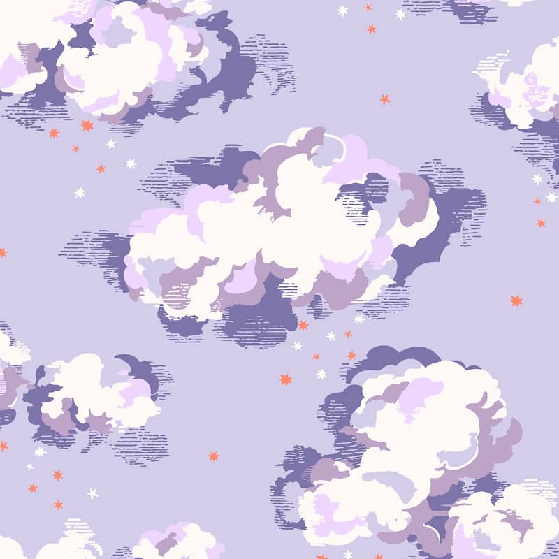 Cath Kidston Silver Linings Violet Wallpaper
