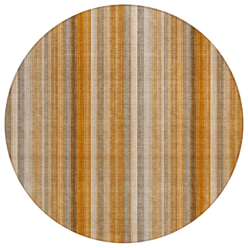 Machine Washable Indoor/ Outdoor Striped Chantille Rug
