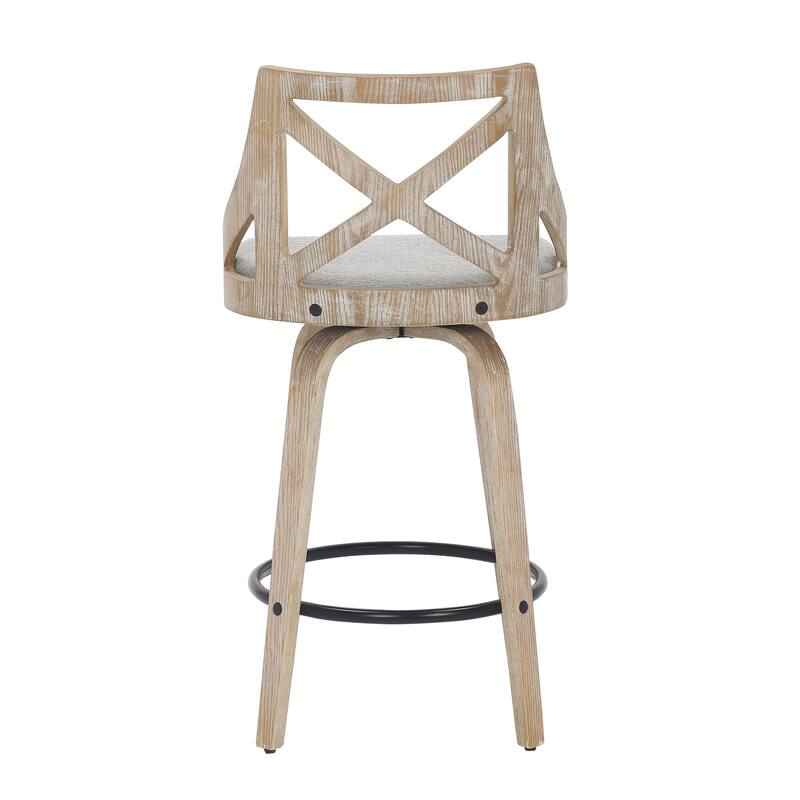 The Gray Barn Charlotte 26" Fixed-Height Counter Stool with Bent Wood Legs (Set of 2)