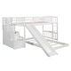 preview thumbnail 5 of 16, Stairway Twin over Twin Bunk Bed with 2 Drawers & Slide, White