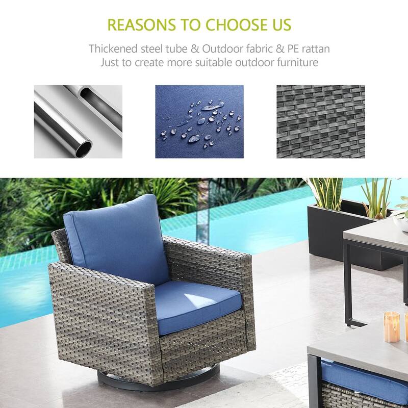 Gymojoy Outdoor Fire Pit Conversation Set, Patio Furniture with Cushions