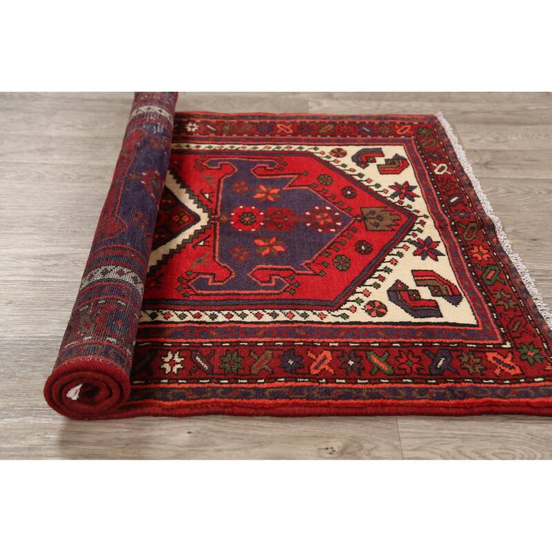 Tribal Traditional Hamedan Persian Area Rug Wool Hand-knotted Carpet - 3'4" x 4'7"