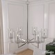 preview thumbnail 1 of 8, Hunter Kerrison Chandelier - Dining Room, Entry - Contemporary, Transitional, Industrial, Rustic 24" x 26" - Brushed Nickel