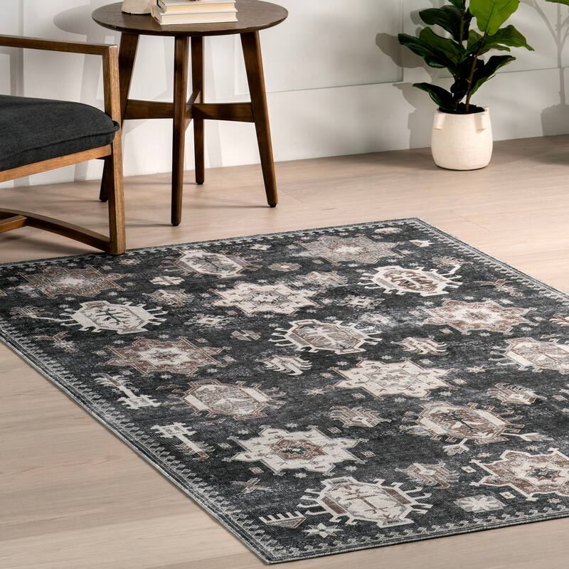 Nuloom Krystin SpinClean Distressed Machine Washable Area Rug