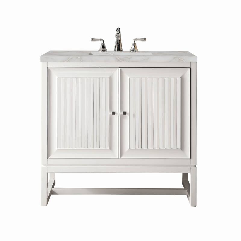 James Martin Vanities E645-V36-3VSL Athens 36" Single Basin Poplar - Glossy White - Painted